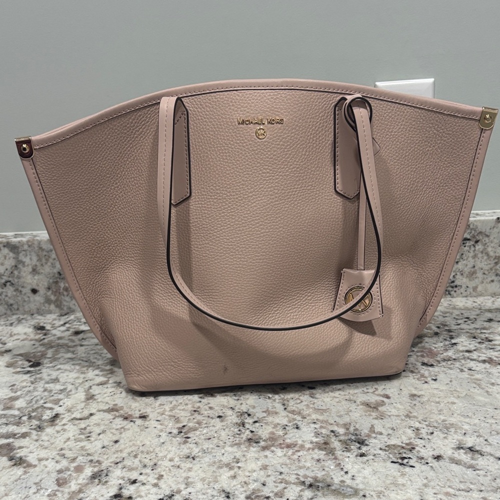 Michael Kors Dusty Pink Leather Tote with Gold Hardware